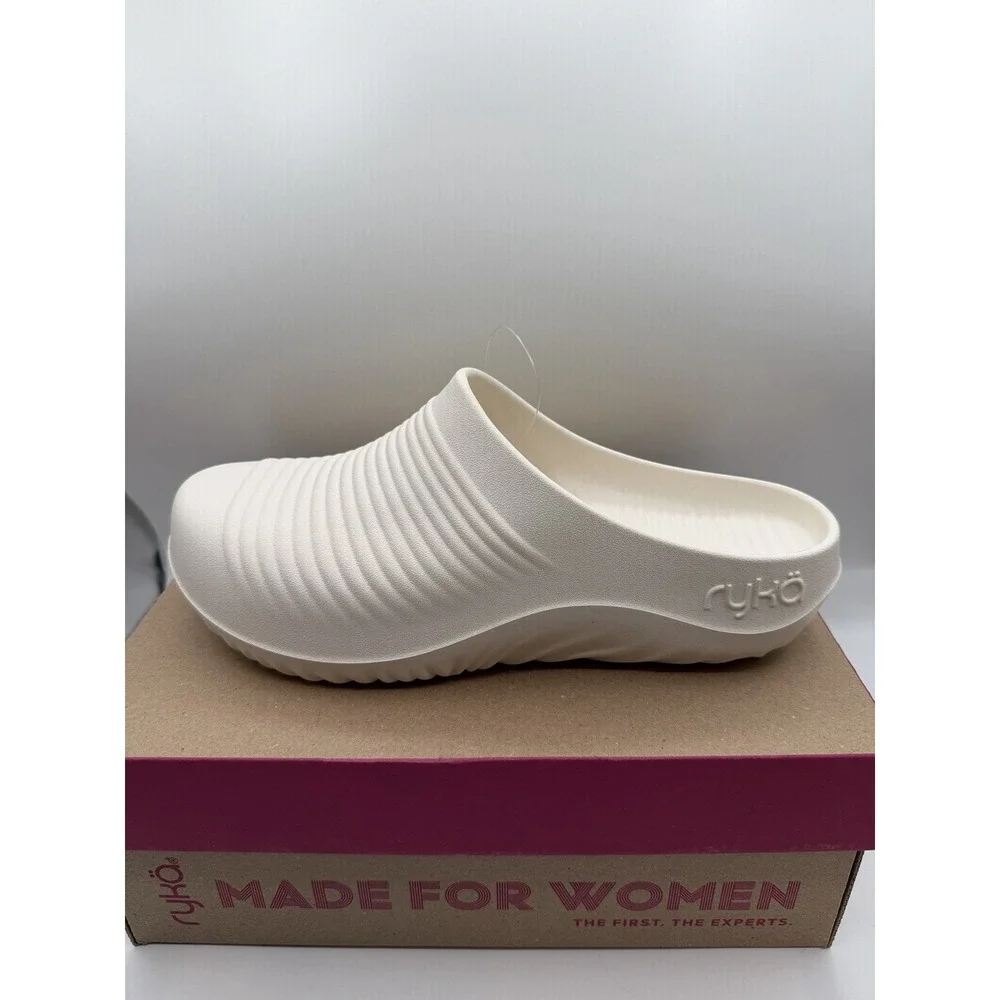 Ryka Echo Recovery Clogs, Women's 12 M, White,ActiveEase Mid-Sole,New/Defects